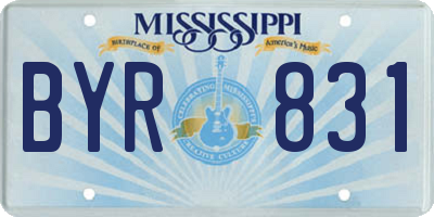 MS license plate BYR831
