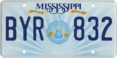MS license plate BYR832