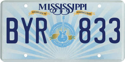 MS license plate BYR833