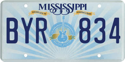 MS license plate BYR834