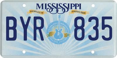 MS license plate BYR835