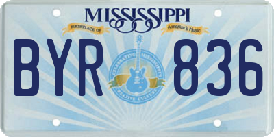 MS license plate BYR836