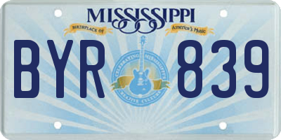 MS license plate BYR839