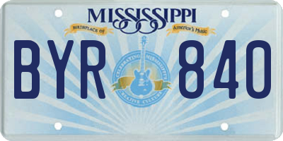 MS license plate BYR840