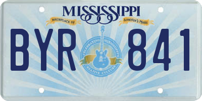 MS license plate BYR841