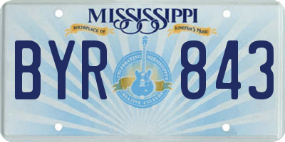 MS license plate BYR843
