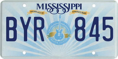 MS license plate BYR845