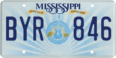 MS license plate BYR846