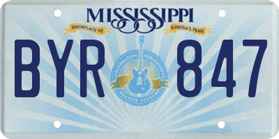 MS license plate BYR847