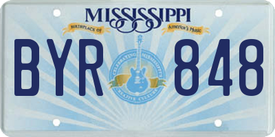 MS license plate BYR848