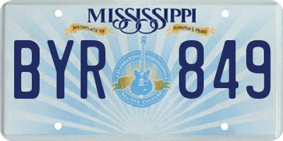 MS license plate BYR849