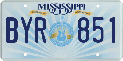 MS license plate BYR851