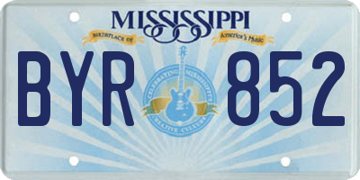 MS license plate BYR852