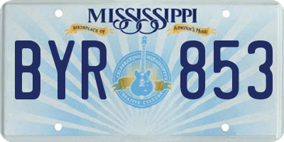 MS license plate BYR853