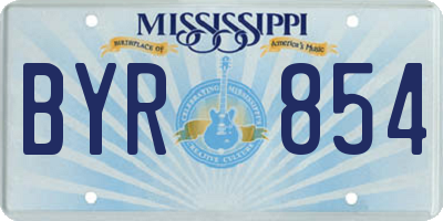 MS license plate BYR854
