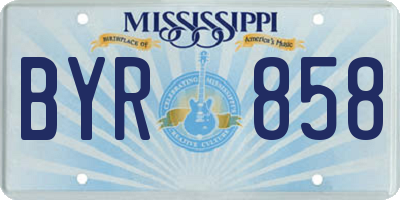MS license plate BYR858