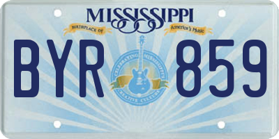 MS license plate BYR859