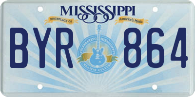 MS license plate BYR864
