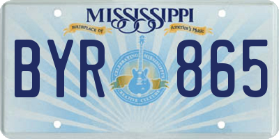 MS license plate BYR865