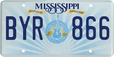 MS license plate BYR866