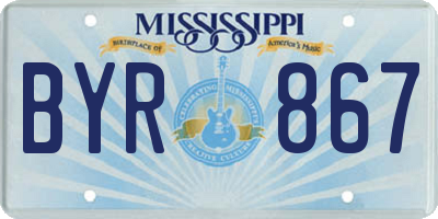 MS license plate BYR867