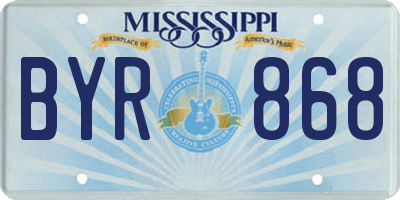 MS license plate BYR868