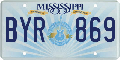 MS license plate BYR869