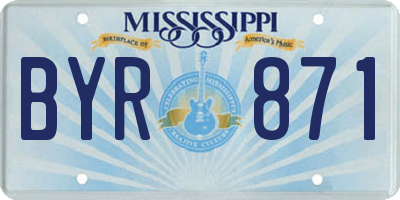 MS license plate BYR871