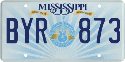 MS license plate BYR873