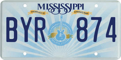 MS license plate BYR874