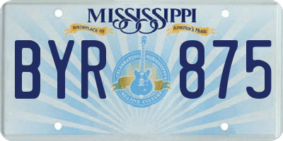 MS license plate BYR875