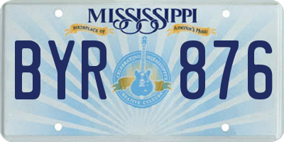 MS license plate BYR876
