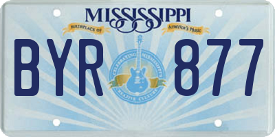 MS license plate BYR877