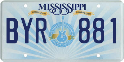MS license plate BYR881