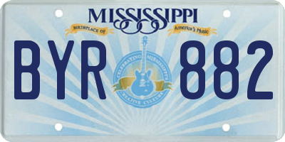 MS license plate BYR882