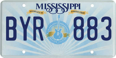 MS license plate BYR883