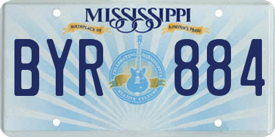 MS license plate BYR884