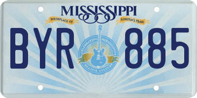 MS license plate BYR885