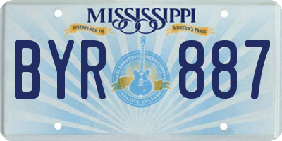 MS license plate BYR887