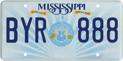 MS license plate BYR888