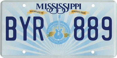 MS license plate BYR889