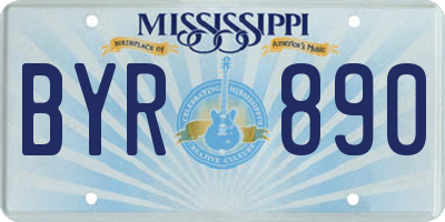MS license plate BYR890