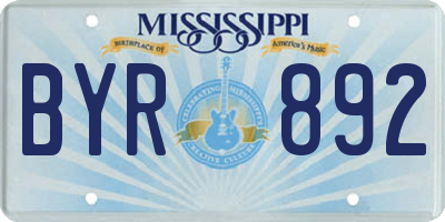 MS license plate BYR892