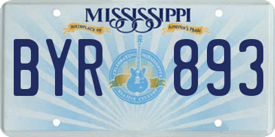 MS license plate BYR893