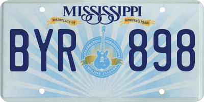MS license plate BYR898