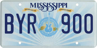 MS license plate BYR900