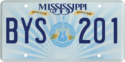 MS license plate BYS201