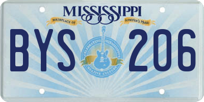 MS license plate BYS206
