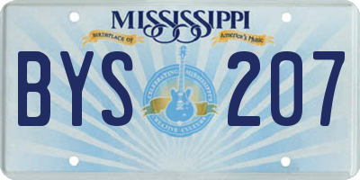 MS license plate BYS207