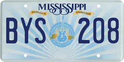 MS license plate BYS208